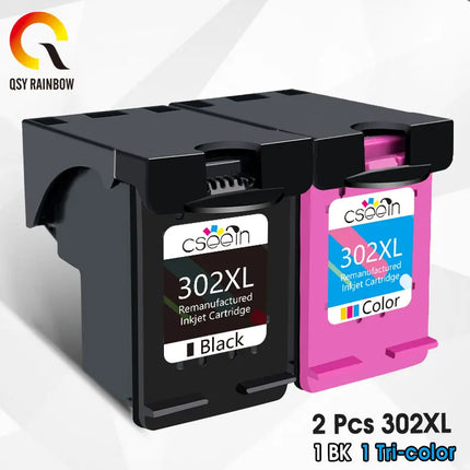 QSYRAINBOW remanufactured 302XL Replacement for HP 302 HP302 XL Ink Cartridge for Deskjet 1110 1111 1112 2130 2131 printer