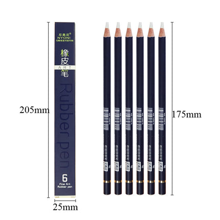 NYONI Rubber Pen Eraser Pencil Pen Tip Rubber Type 1/3/6pcs High Precision Pencil Eraser For Manga Highlight Art Supplies N2810