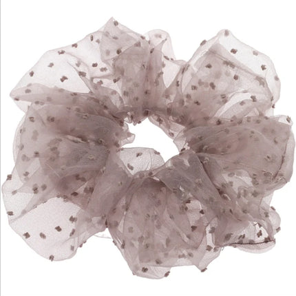 Sweet Jacquard Dot Transparent Organza Scrunchies Women Romantic  Hair Rope Big  Hair Ties Hair Accessories