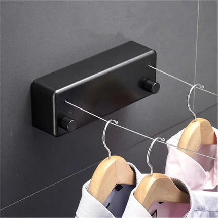 White/Gold Clothesline Retractable Dryer Indoor Steel Wire Double Row Storage Rack Clothesline Hanger Clothes Drying Rope Holder