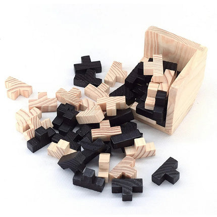 Creative 3D Wooden Cube Puzzle Ming Luban Interlocking Educational Toys For Children Kids Brain Teaser Early Learning Toy Gift