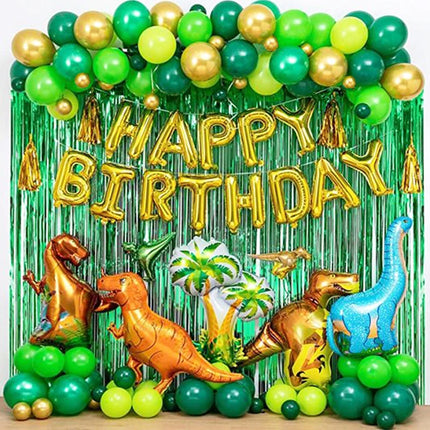 97pcs Dinosaur Birthday Party Decoration Balloons Arch Garland Kit Happy Birthday Balloons foil Curtains dino Themed Party Favor