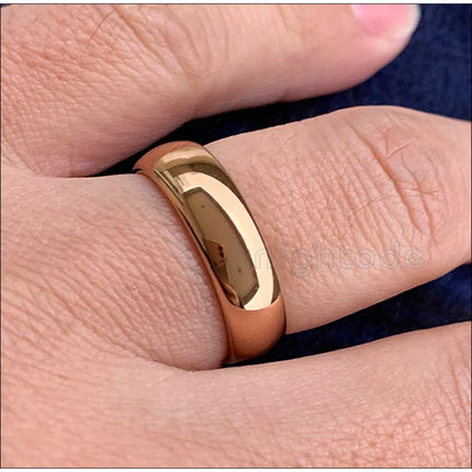 Classic Rose Gold Color Tungsten Wedding Ring For Women Men Carbide Engagement Band Dome Polished Finish Width 8mm 6mm