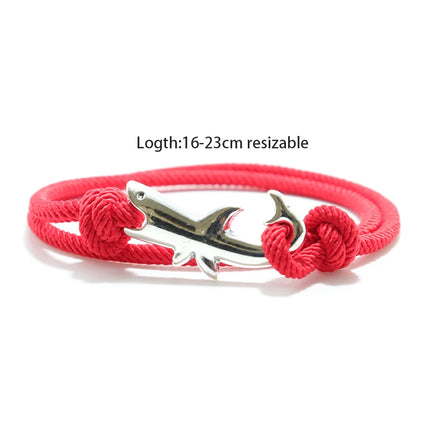 Multilayer Boho Marine Shark Bracelet Rope Handmade Viking Braclet For Men Wristband String Jewelry Pulserira Homme