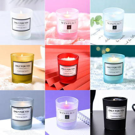 Glass Cup Scented Candle 50g Natural Plant Essential Oil Handmade Soy Wax Romantic Birthday Home hotel Wedding Decoration