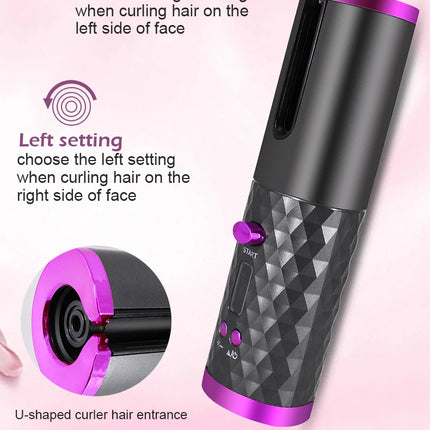 Automatic Hair Culers 3 Color Option USB Charging Portable Wireless Rotate Hair Curler Auto Hair Curling Iron Anti Scalding