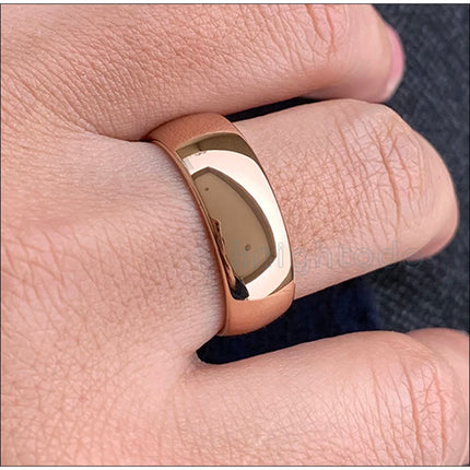 Classic Rose Gold Color Tungsten Wedding Ring For Women Men Carbide Engagement Band Dome Polished Finish Width 8mm 6mm