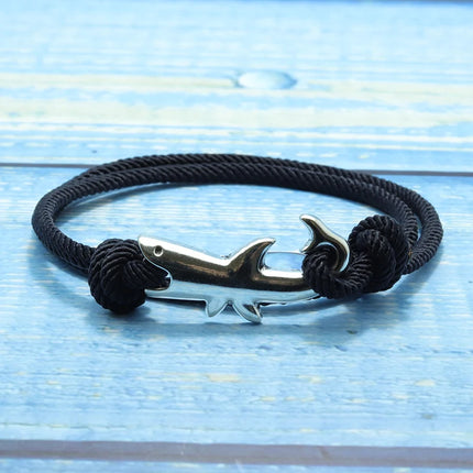 Multilayer Boho Marine Shark Bracelet Rope Handmade Viking Braclet For Men Wristband String Jewelry Pulserira Homme