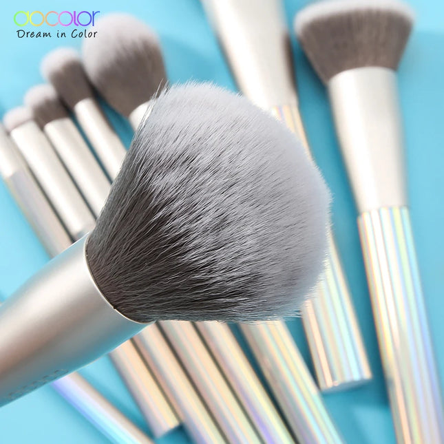 Docolor 9Pcs Eyeshadow Foundation Makeup Brush Women Cosmetic Powder Face Blush Blending Beauty Make Up Beauty Tool With Bag