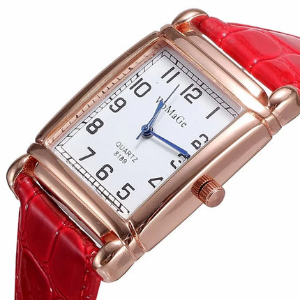 2023 New Watches for Women Square Rose Gold Wrist Watches Fashion Leather Brand Watches Ladies Quartz Watch Clock Montre Femme