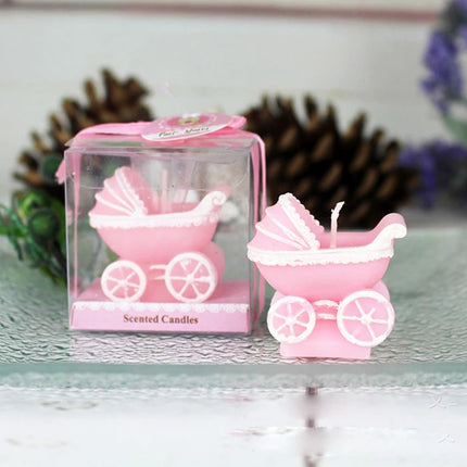 10 pcs cute Mini Creative Pram Baby Birthday Candle Kid Pram Baby Carriage Candle Cake Cupcake Topper Party Decoration