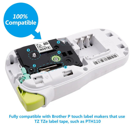 Fimax Multicolors Compatible for Brother Tze231 tze tape tze231 TZ231 Tze-231 12mm printer ribbon P-touch Label Maker PTD-210