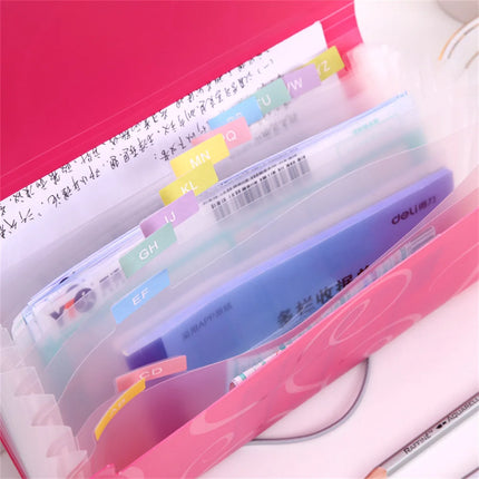 A6 Organ Bag Expanding File Folder For Documents Candy Colors Document Folders School Supplies Organizer School Office Binder