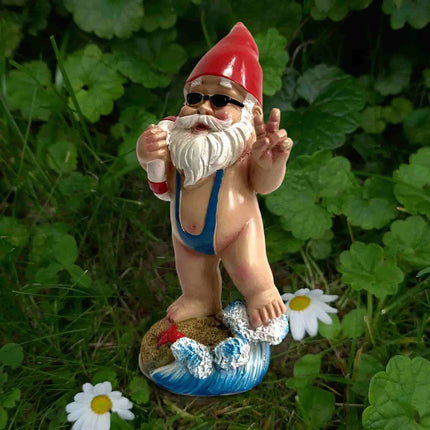 Summer Gnome In Swimsuit By The Beach Lawn Gnome Figurine Novelty Home Garden Statue Decor Yard Outdoor IndoorOrnament Promotion