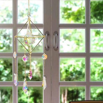 Crystal Wind Chimes Window Sun Catcher Pendant Mobile Wind Chime Bell Home Decor Ornament Garden Hanging Living Room Decor