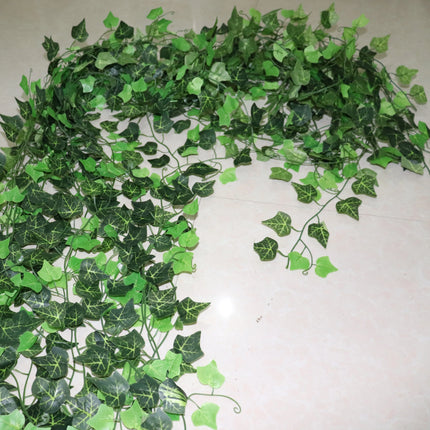 100pcs Leaf 1 piece 2.4M Home Decor Artificial Ivy Leaf Garland Plants Vine Fake Foliage Flowers Creeper Green Ivy Wreath