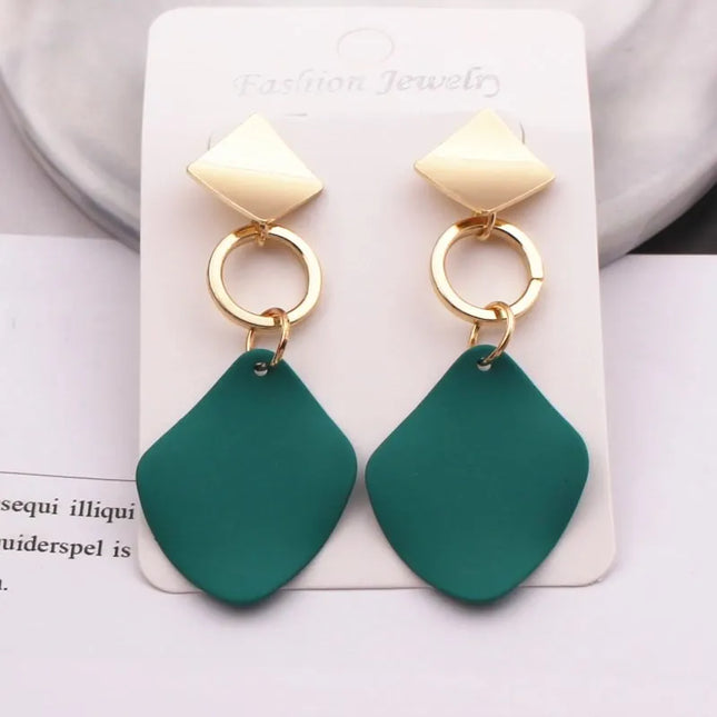 Geometric Waterdrop Dangle Earrings Set for Women - Trendy Metal Ear Jewelry