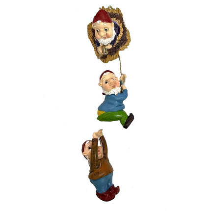 Resin Climbing Gnome Sculpture Dwarf Art Statue Landscape Lawn Figurine for Gift Outdoor Balcony Porch Patio Yard Garden Decorat