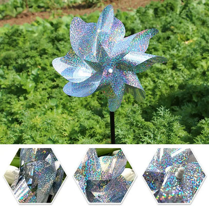 Wind Spinner 8 Set Reflective Bird Repellent Windmill Garden Decorative Reflective Pinwheel Outdoor Bird-Scaring Equipment