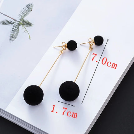 Velvet Tassel Drop Earrings - Trendy Korean Style Fashion Jewelry for Women