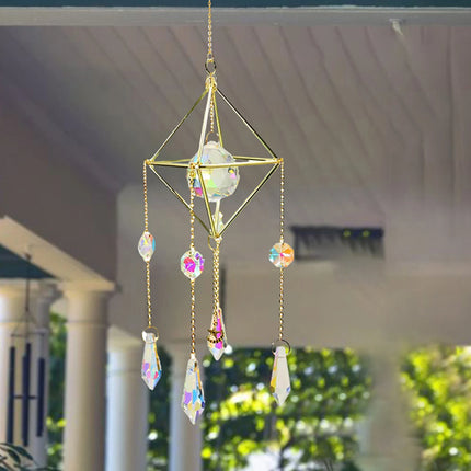 Crystal Wind Chimes Window Sun Catcher Pendant Mobile Wind Chime Bell Home Decor Ornament Garden Hanging Living Room Decor