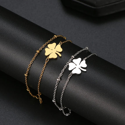 Stainless Steel Bracelets Four-leaf Clover Classic Fashion Style Bracelet For Women Fine Fashion Jewelry Wedding Party Gifts