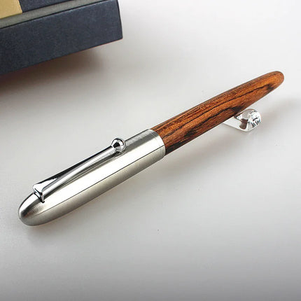 Luxury Classic Metal Wood Fountain Pen Extra Fine 0.38 Nib Calligraphy Pens Writing Stationery Office School Supplies