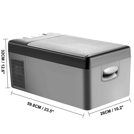 VEVOR 15L Small Fridge Portable Car Freezer 12V/24V Mini Refrigerator Compressor Cooler for Traveling Camping Outdoor Activities