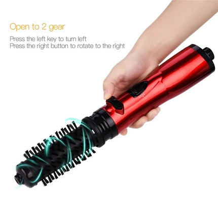 2 Replaceable Head 360 Rotating AirFlow Hot Air Brush Hair Straightener Curler Iron Volumizer Blowers Electric Hair Dryer Comb