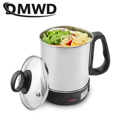 DMWD MultiCooker Electric Skillet portable stainless steel heating cup Noodles milk soup porridge Cooking Pot mini coffee boiler