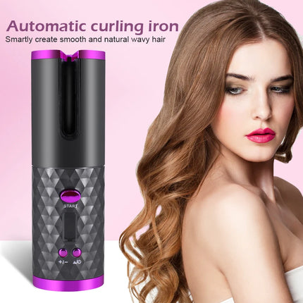 Automatic Hair Culers 3 Color Option USB Charging Portable Wireless Rotate Hair Curler Auto Hair Curling Iron Anti Scalding