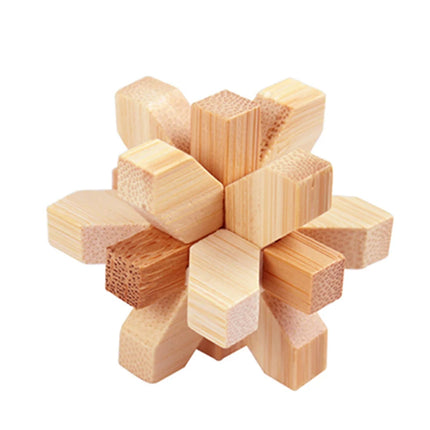 Kids Children Adult Kong Ming Luban Lock 3D Handmade Bamboo Math Puzzles Brain Teasers Educational Finger Toy Birthday Xmas Gift