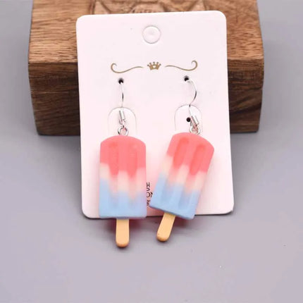 Rainbow Cartoon Drop Earrings for Women - Fun Handmade Resin Jewelry