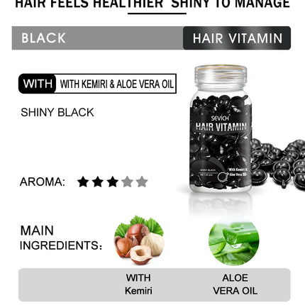 Sevich Smooth Silky Hair Vitamin Capsule Keratin Complex Oil Hair Care Repair Damaged Hair Serum Anti-Loss Moroccan Hair Oil