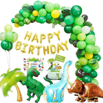 Dinosaur Balloons Garland Kit for Birthdays Baby Showers Decoration T Rex Velociraptor Brontosaurus Forest Balloons Party Decor