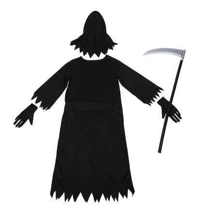 Child Creepy Red Eyes Fade In And Out Phantom Grim Reaper Glow In The Dark Costume Suit Cosplay Kids Halloween Carnival Party