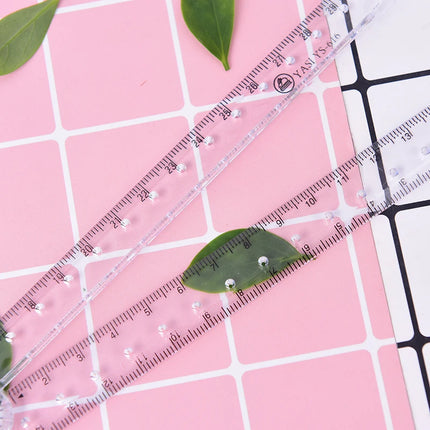 1PC Transparent Plastic Acrylic Folding Straight Rulers 30Cm Drawing Student Children Stationery School Supplies Gift