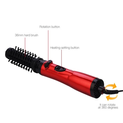 2 Replaceable Head 360 Rotating AirFlow Hot Air Brush Hair Straightener Curler Iron Volumizer Blowers Electric Hair Dryer Comb