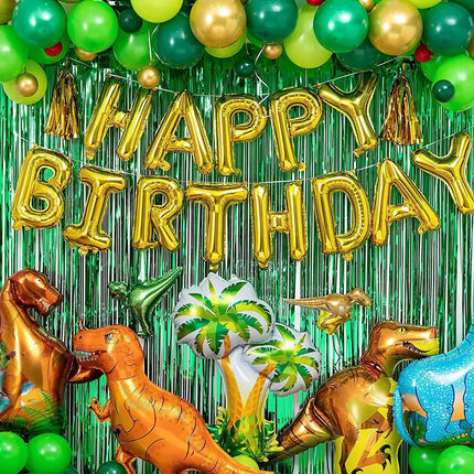 Dinosaur Birthday Party Decorations Balloons Arch Garland Kit Happy Birthday Balloons Curtains for Dino Themed Kid Party Shower