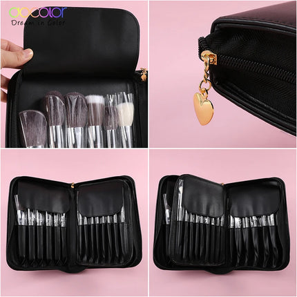 Docolor Makeup brushes set 29pcs Professional Natural hair Foundation Powder Contour Eyeshadow make up brushes with PU Leather