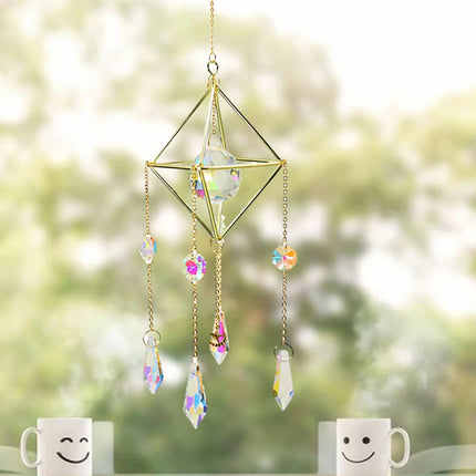 Crystal Wind Chimes Window Sun Catcher Pendant Mobile Wind Chime Bell Home Decor Ornament Garden Hanging Living Room Decor