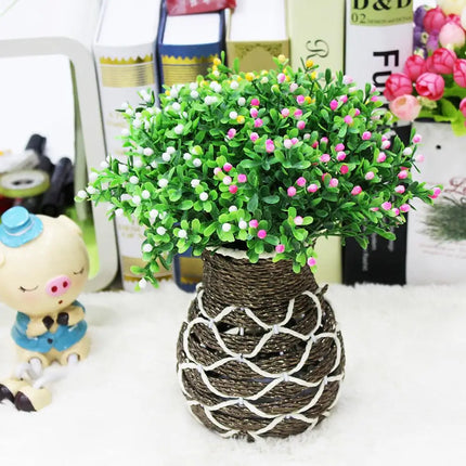 15 Heads Artificial Aglaia Odorata Flowers Plants Potted Ornaments Home Garden Wedding Party Decoration Craft Plant Decorative