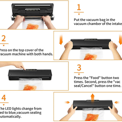 MAXFUTURE Automatic Vacuum Sealer Vac Packer Food Sealer Sous Vide FoodSaver Vacuum Sealer Machine Including 15 Vacuum Bags FREE