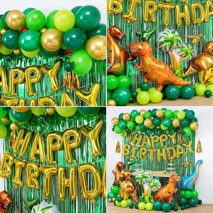 Dinosaur Birthday Party Decorations Balloons Arch Garland Kit Happy Birthday Balloons Curtains for Dino Themed Kid Party Shower