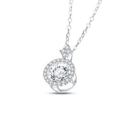 GEM'S BALLET Moissanite Pendant Necklace 925 Sterling Silver Jewelry for Women Diamond with Twinkle Setting