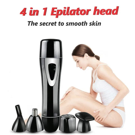 USB Rechargeable Protable 4 In 1 Epilator Trimmer Hair Remover For Women Body Facial Eyebrow Razor Mini Skin Care Machine