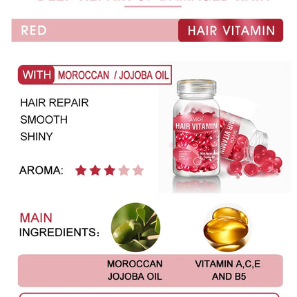 Sevich Smooth Silky Hair Vitamin Capsule Keratin Complex Oil Hair Care Repair Damaged Hair Serum Anti-Loss Moroccan Hair Oil