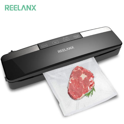 REELANX Vacuum Sealer V2 125W Built-in Cutter Automatic Food Packing Machine 10 Free Bags Best Vacuum Packer for Kitchen