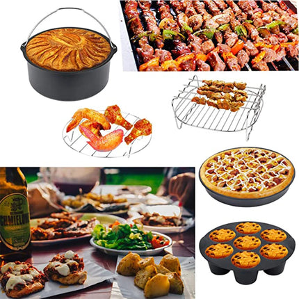 7 Inch/8 Inch Air Fryer Accessories Airfryer Baking Mould Non-Stick baking Basket Round For Kitchen Accessories Dropshipping