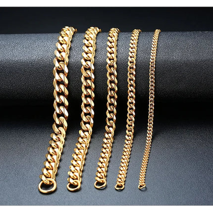 Vnox 3-11mm Chunky Miami Curb Chain Bracelet for Men, Stainless Steel Cuban Link Chain Wristband Classic Punk Heavy Male Jewelry